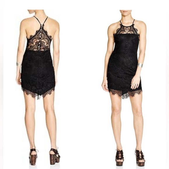 Free People Intimately Crochet Lace Shell Buttons Bodycon Slip Dress Size XS - Picture 12 of 16
